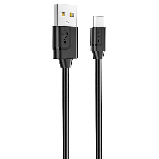 Кабель USB <--> Type-C  1.0м BOROFONE BX55 Harmony silicone, черный