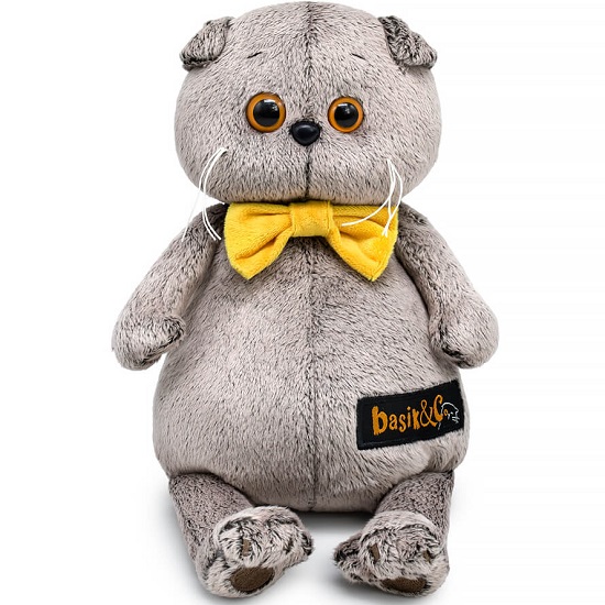 Мягкая игрушка Кот Басик в галстуке-бабочке "Мультсериал", 19см (Ksm19-001)