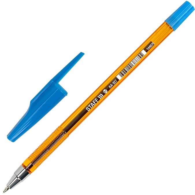 Ручка шариковая STAFF AA-927 ORANGE, СИНЯЯ, корпус оранжевый, узел 0,7мм