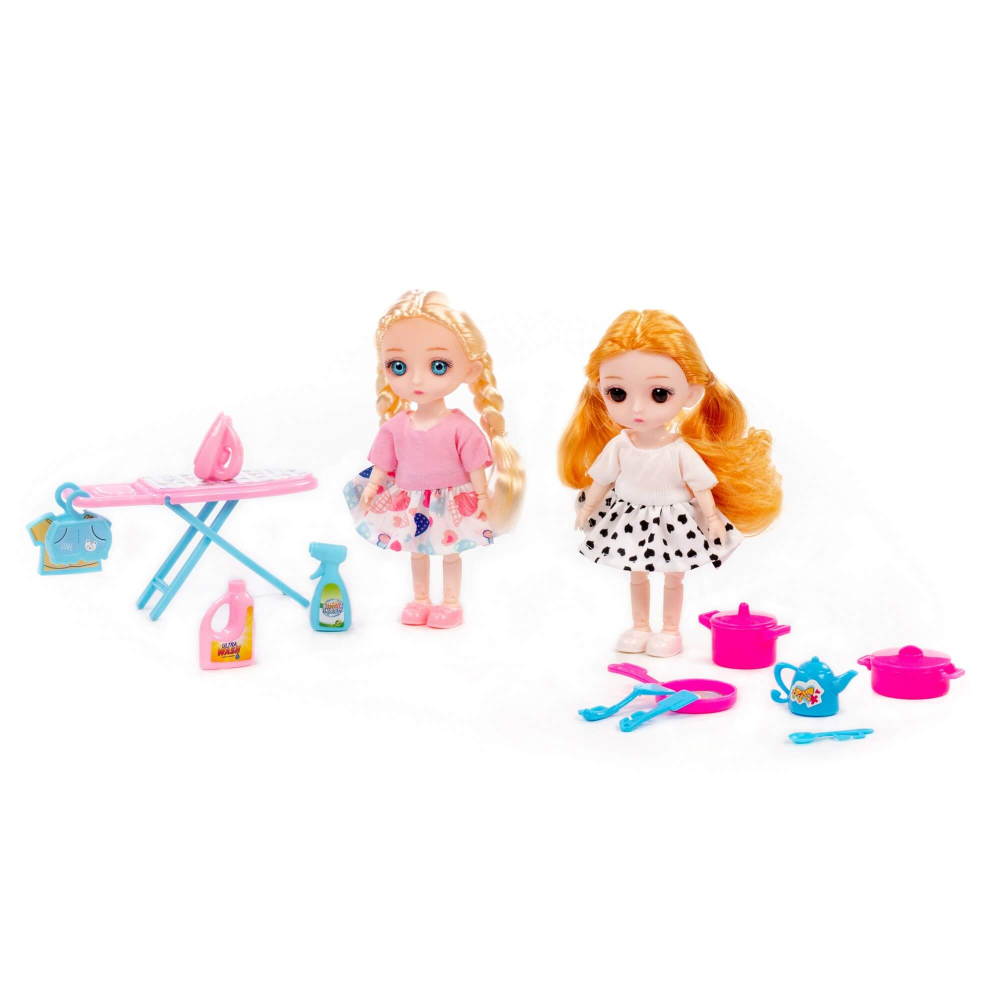 Кукла "Маша" (16 см) дома с подружкой + аксессуары (15 элементов) (в коробке №3)