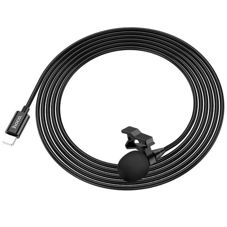 Микрофон HOCO L14, Lavalier, кабель Lightning, чёрный