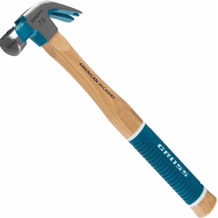 Молоток-гвоздодер GROSS 200 г угол 45 магнит обрезиненная рукоятка AMERICAN HICKORY 10414