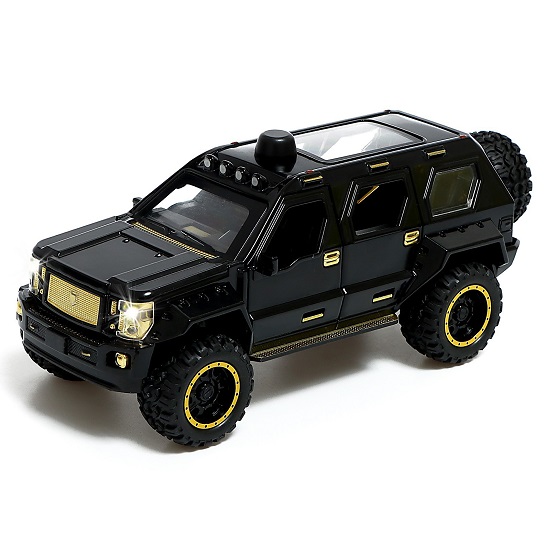 Джип металлический, 1:24, открываются двери, капот, багажник, инерция, чёрный 9482774