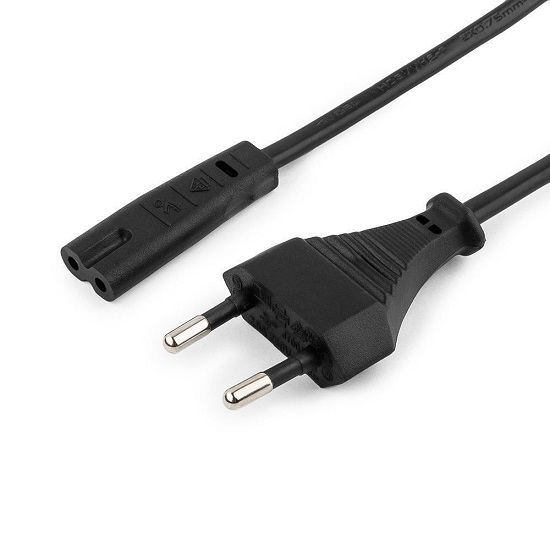 Кабель питания 1.5м Cablexpert PC-184/2-1.5М CEE 7/16-C7, 2х0.5мм2, 2.5А, черный, пакет