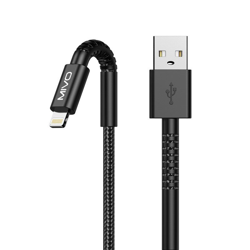 Кабель USB <--> Lightning  2.0м MIVO MX-60L черный