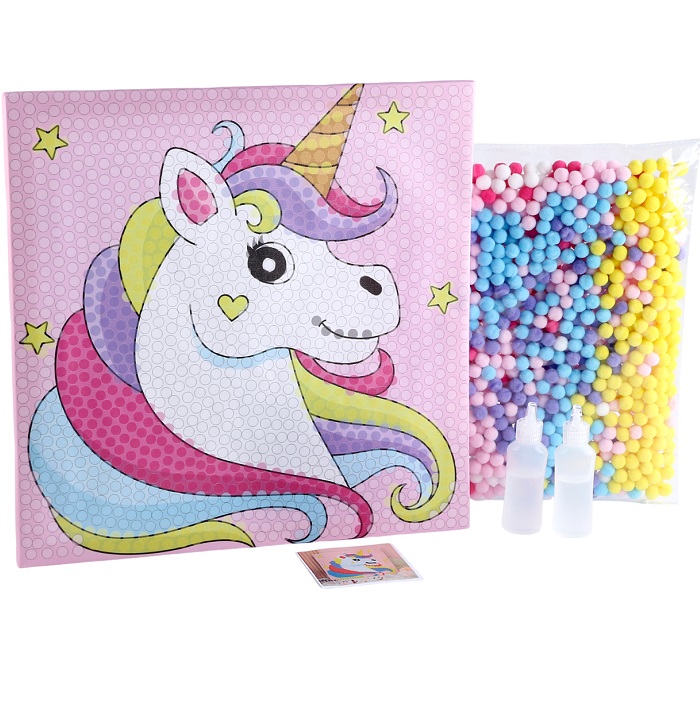 Аппликация помпошками «Прекрасный единорог», размер — 30 × 30 см, клей 30 мл