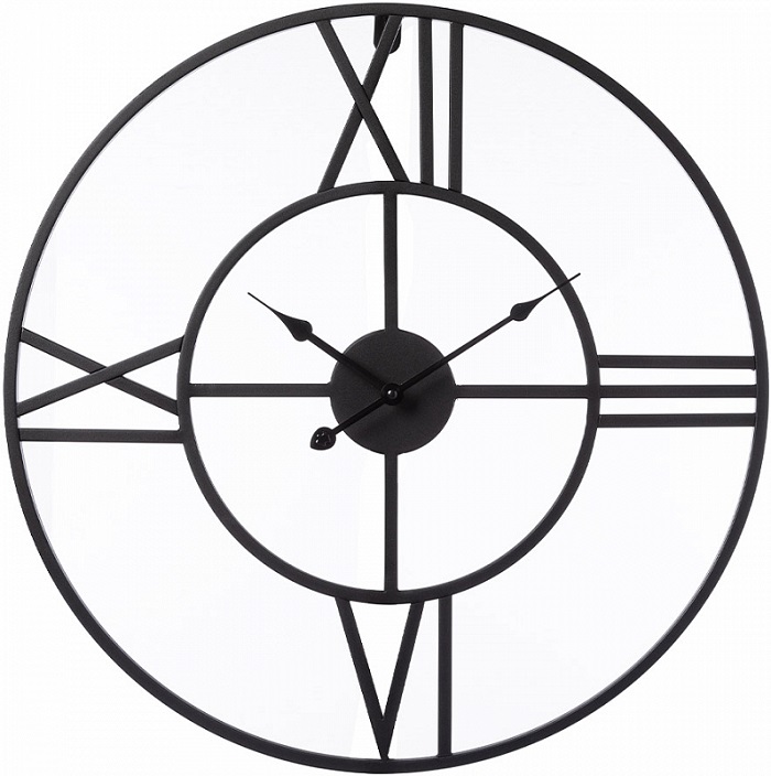 Часы настенные РУБИН "Классика", из металла, d=56 см, открытая стрелка, черный (5602-001)