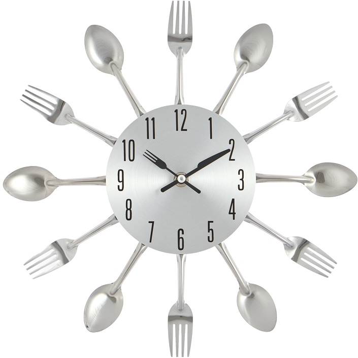 Часы настенные, серия: Кухня, "Столовые приборы", дискретный ход, d-31 см, циферблат 13.5 см 1586081