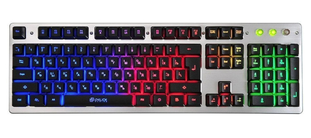 Клавиатура OKLICK 770G серый/черный USB