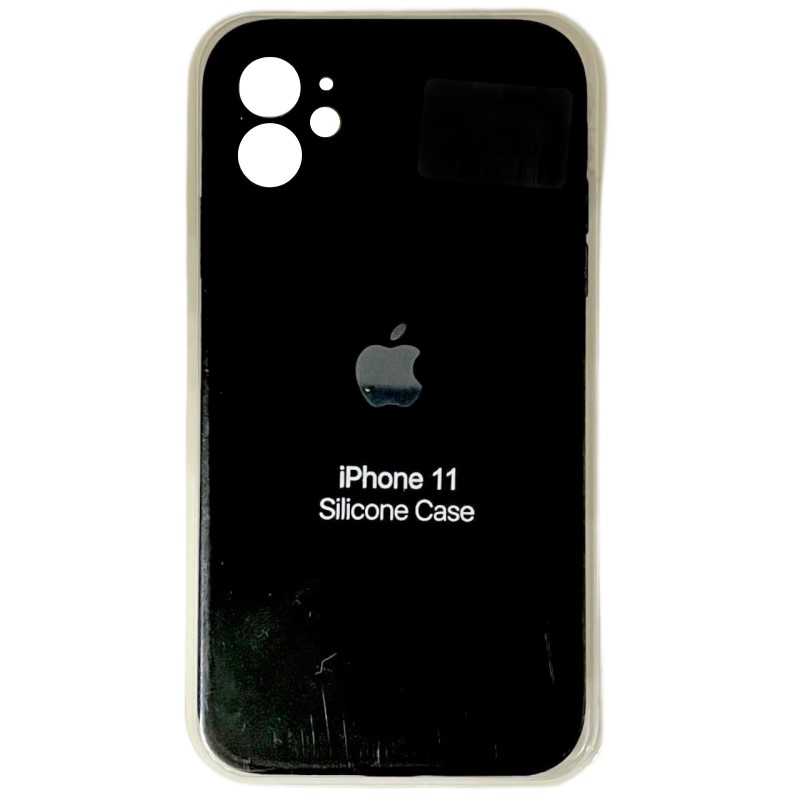 Силиконовый чехол SILICONE CASE для iPhone 11 полная защита, чёрный