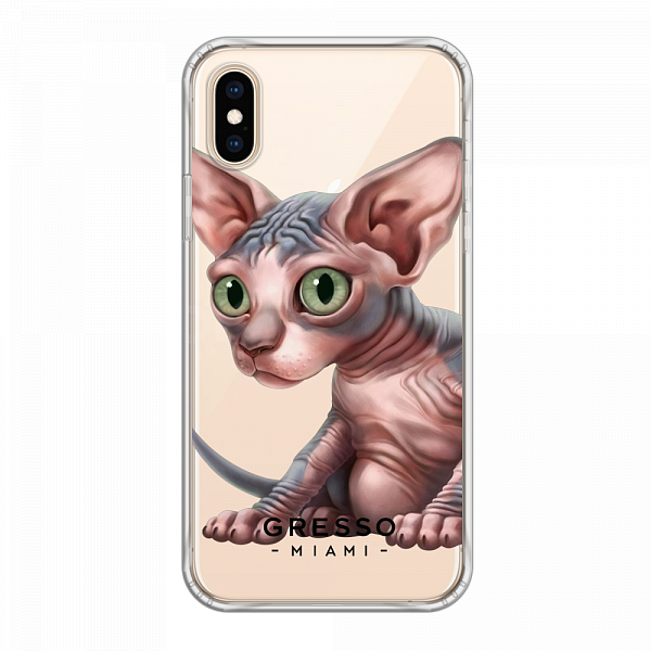 Задняя накладка GRESSO для iPhone XS Max. Коллекция "Let’s Be Friends!". Модель "Sphynx Kitten".