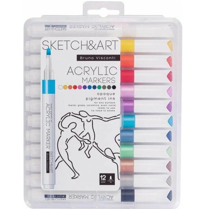 Набор маркеров акриловых "Sketch&Art" 12цв УТМ01492055