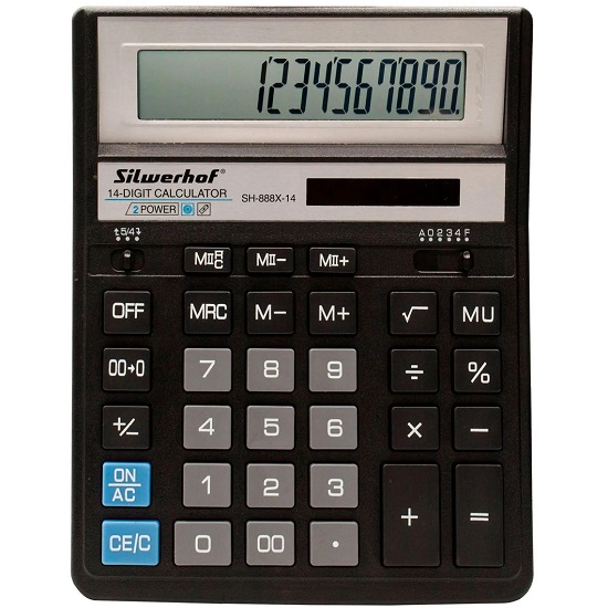 Калькулятор SILWERHOF SH-888X-14 черный 14-разр.