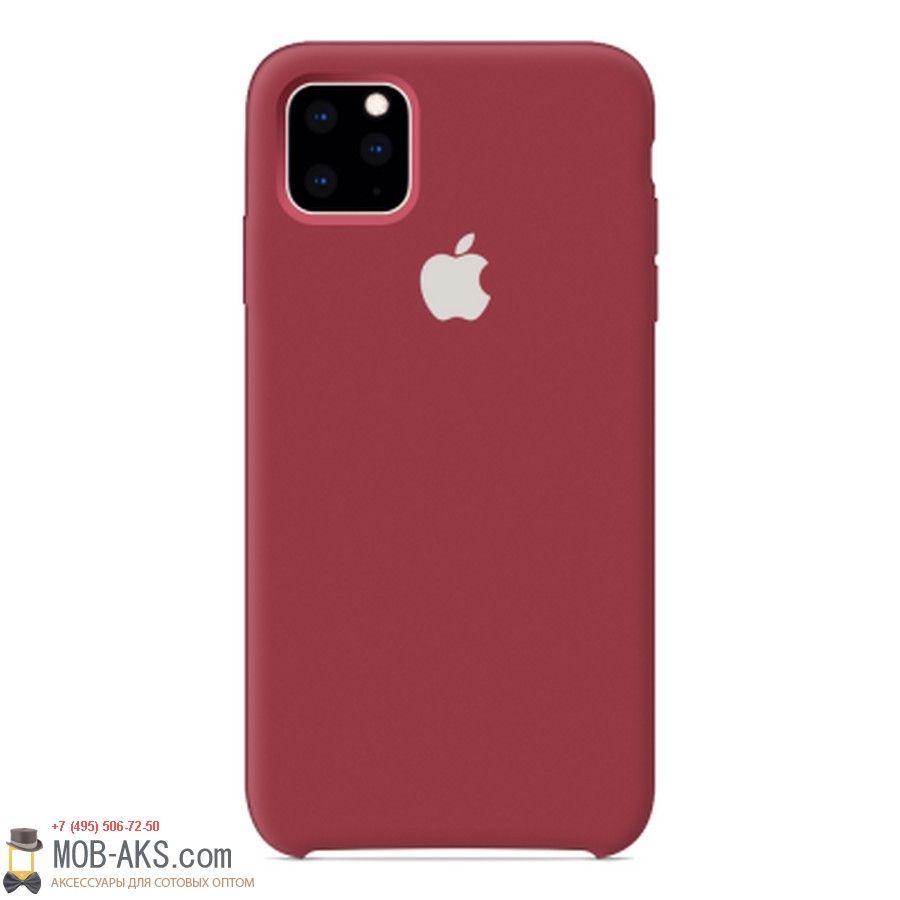 Задняя накладка SILICONE CASE для iPhone 11 Pro Max, бордовый
