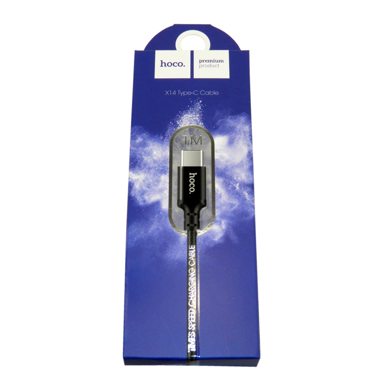 Кабель USB <--> Type-C  1.0м HOCO X Series X-14 в переплёте, чёрный