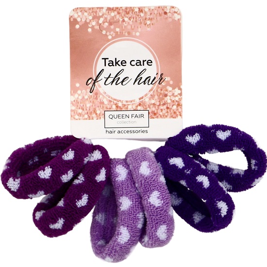 Резинка для волос "Махрушка" (набор 6 шт) объём сердце, 3,5 см 10067592