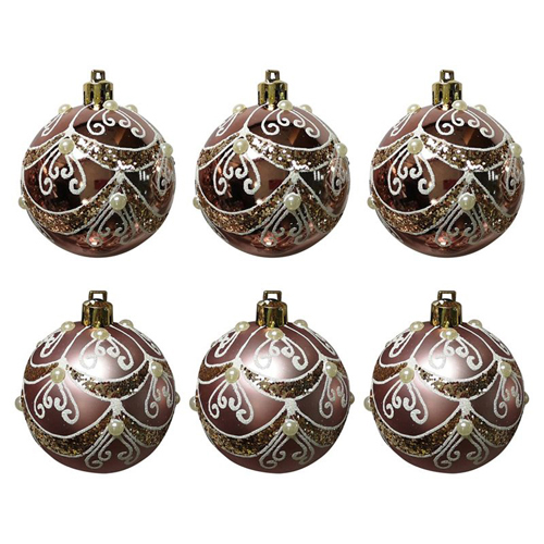 Набор шаров "Орнамент" (6шт) размер: 6 см арт.007484