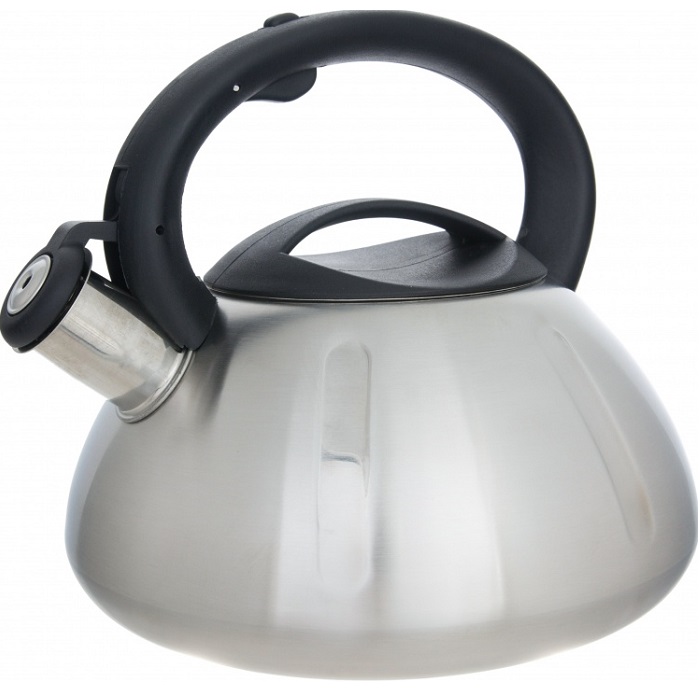 Чайник из нерж. стали MAL-066, 3 литра, цельнометаллический, матовый, со свистком 910086