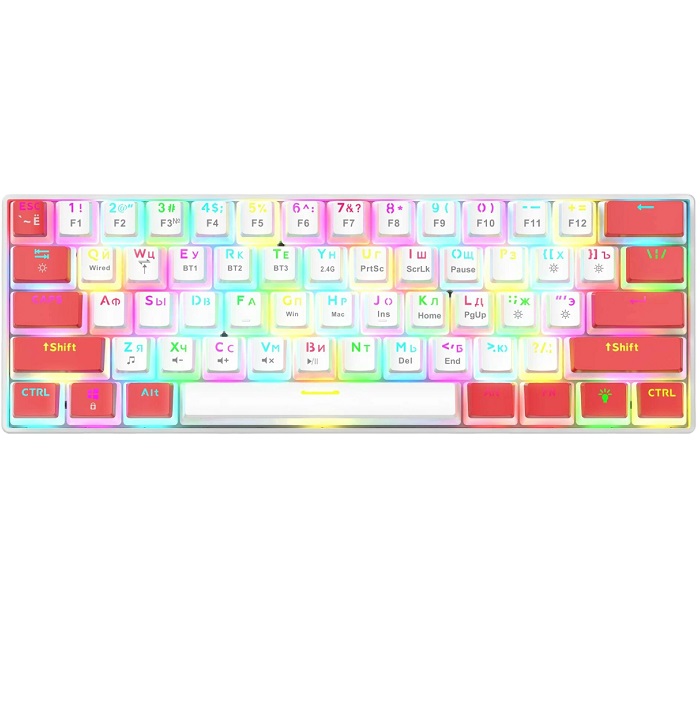 Клавиатура JETACCESS PANTEON T2 PRO RS  White-Red (76)