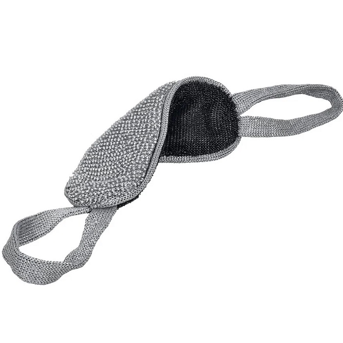 Мочалка Мужская двусторонняя, из полипропилена 37х13 см (57х13 см с ручками), medium/hard/ 40175