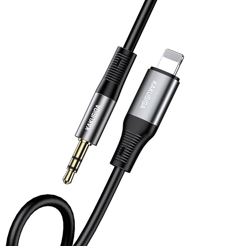Кабель Jack 3.5 <--> Lightning  1.0м Kakusiga KSC-891 черный