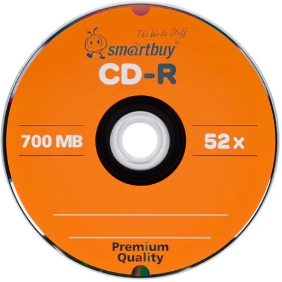 Диск CD-R SMARTBUY, 700Мб, 52х, в шпиле, (мин. 100шт) (SBCD-R100S) (100/600)