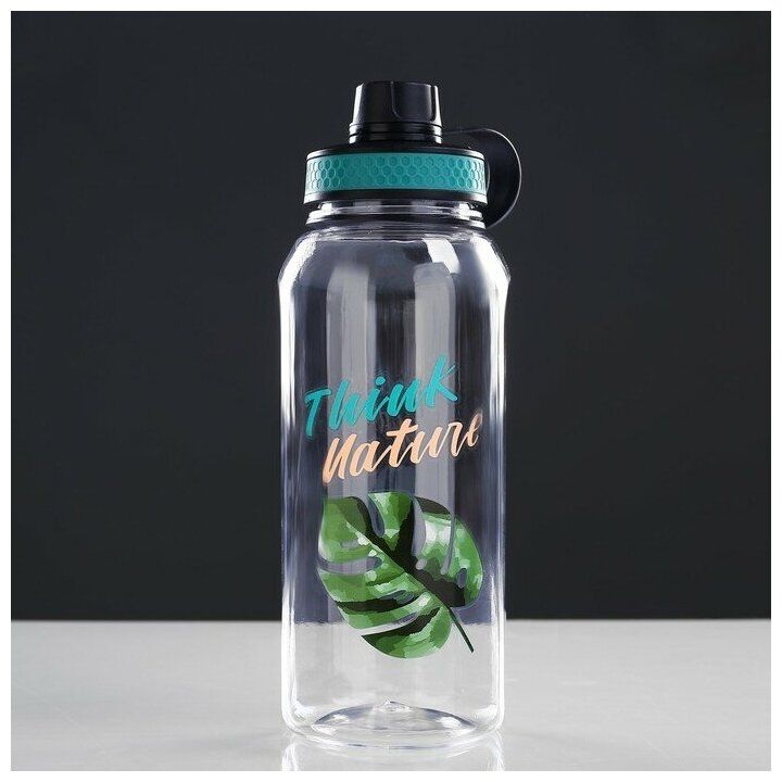 Бутылка для воды "Think Nature", 1300 мл, с соской, 10х12х25 см, оранжевая  3512425