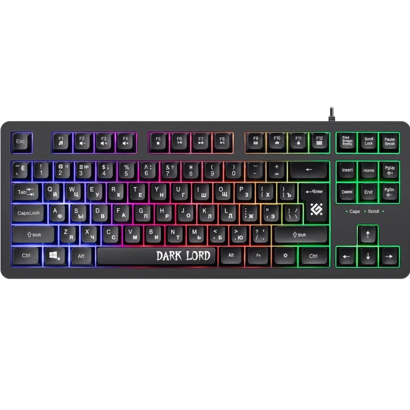 Клавиатура DEFENDER Dark Lord GK-580 RU, черный,радужная