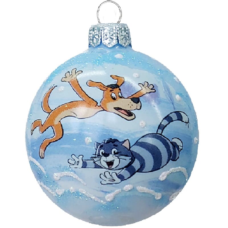 Шар "Шарик и Матроскин", 80мм, в подарочной упаковке КУ-80-234090