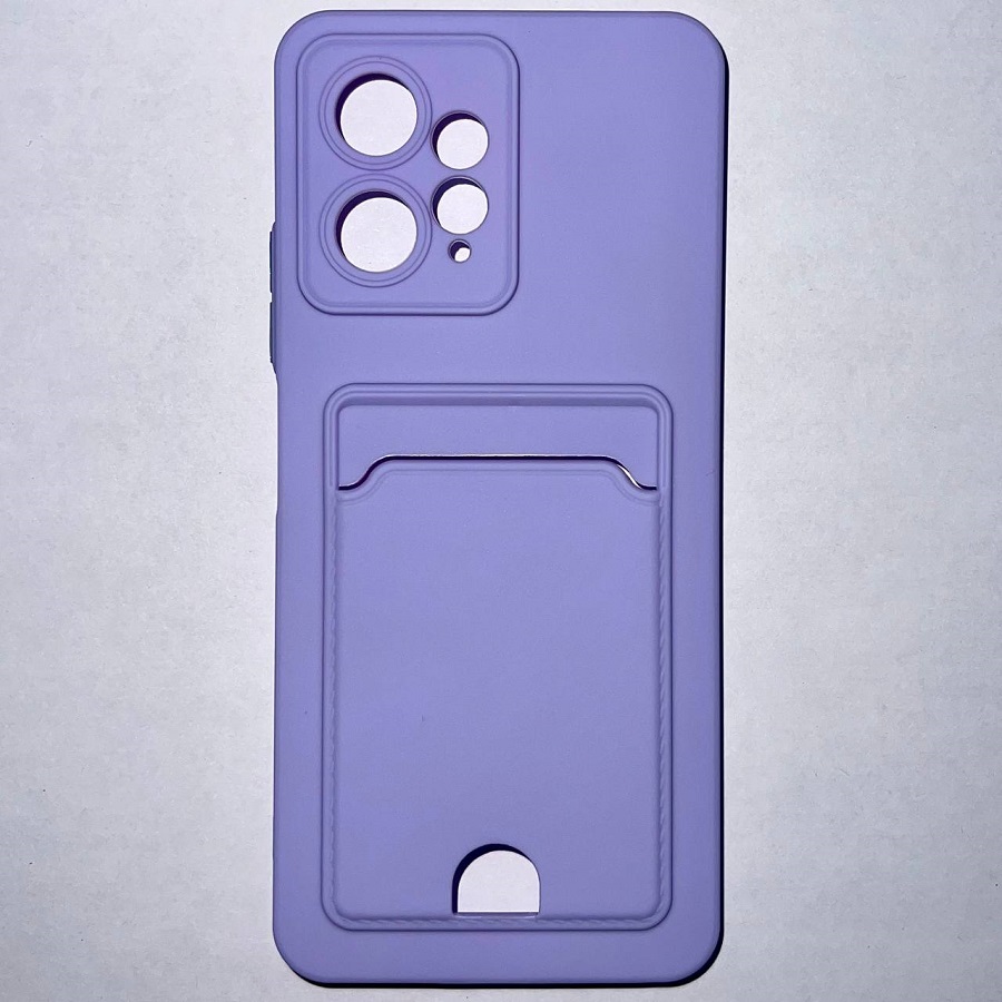 Силиконовый чехол BUTTON для Xiaomi Redmi NOTE 12 _4G (2023) лиловый , с карманом для пластик карт