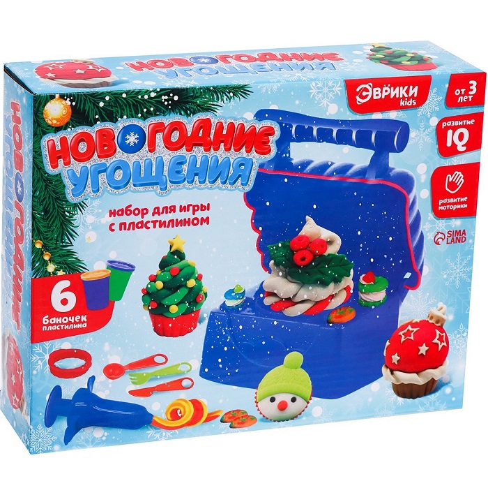 Набор для игры с пластилином «Новогодние угощения», 6 баночек 4320643