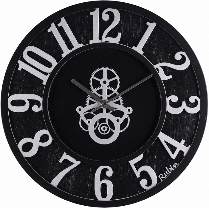 Часы настенные РУБИН "Механизм", из дерева, с патиной d=40 (4046-002)
