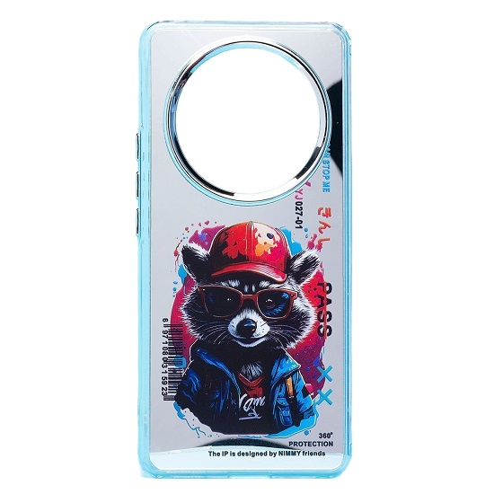 Задняя накладка PC092 для Honor X9b (енот) (transparent)