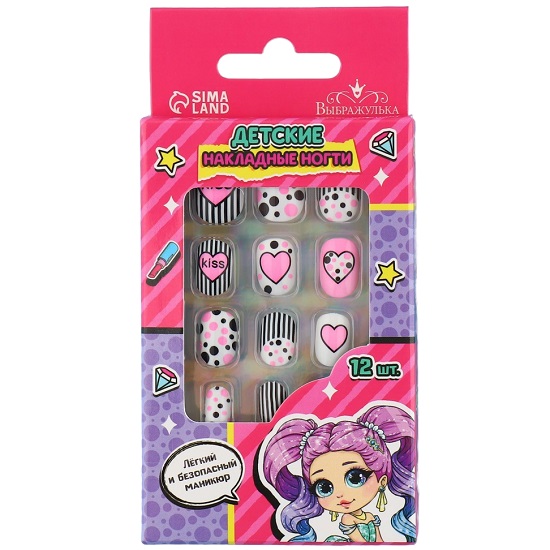 Детские накладные ногти «Модница», 12 шт 9348422