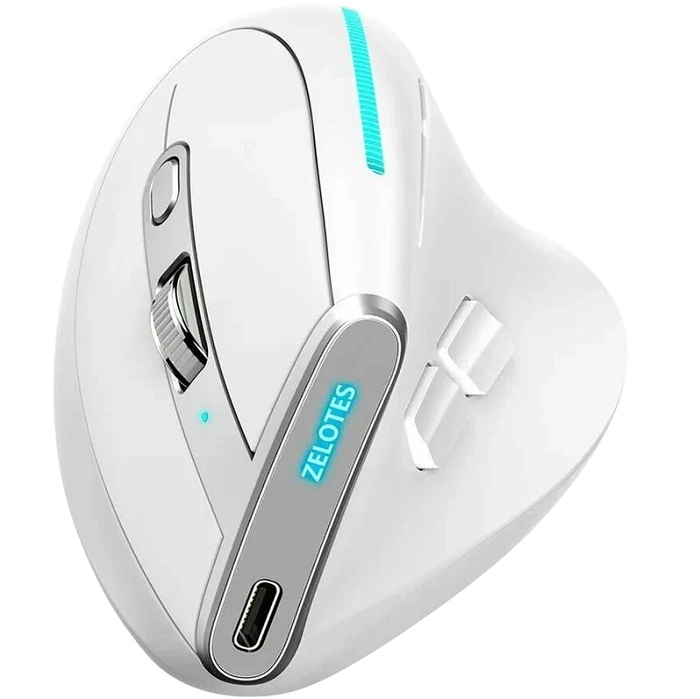 Мышь вертикальная БП ZELOTES F-36 (белая)