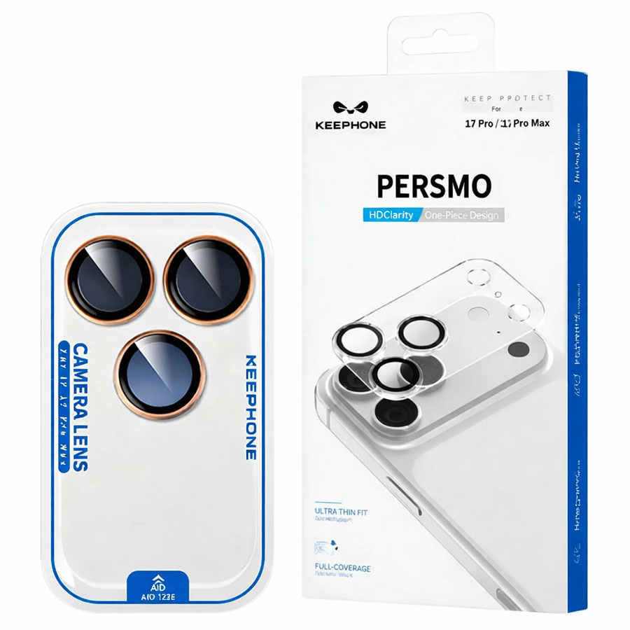 Противоударное стекло для камеры KEEPHONE PERSMO FULL GLUE CLEAR CAMERA LENS для iPhone 17 PRO, CLEAR