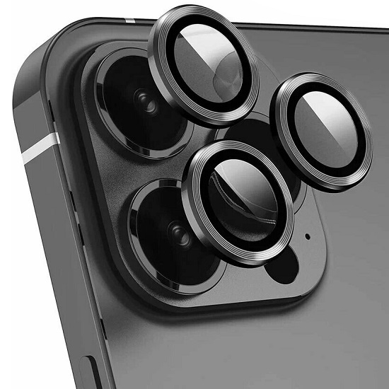 Противоударное стекло на камеру для iPhone 15 Pro черный