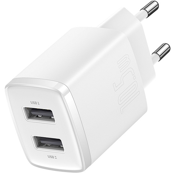 Сетевое ЗУ 2USB BASEUS CCXJ010202 белый, 10.5W
