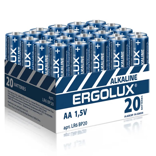 Элемент питания ERGOLUX LR06 BP-20 (480)