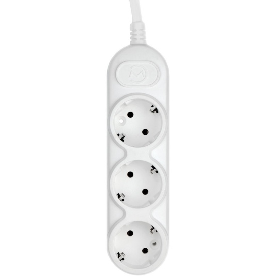 Сетевой удлинитель  1.5м POWER CUBE PC-3B-1,5M, белый, 3 розетки, без выкл., 16А