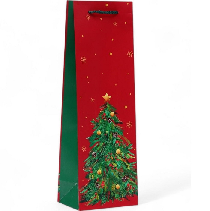 Пакет под бутылку "Ёлка", 12 х 36 х 8,5 см 10544279