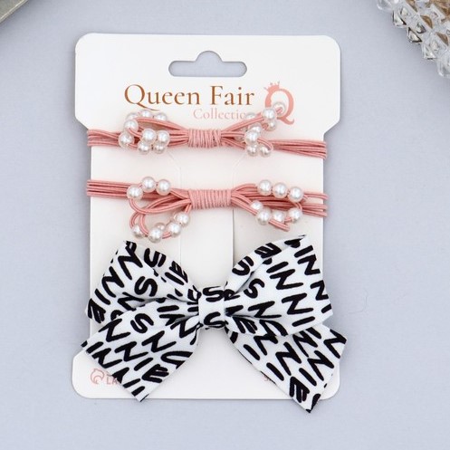 Набор для волос "Эстер" (2 резинки, 1 зажим 4 см) буквы бусинки, микс   9498224