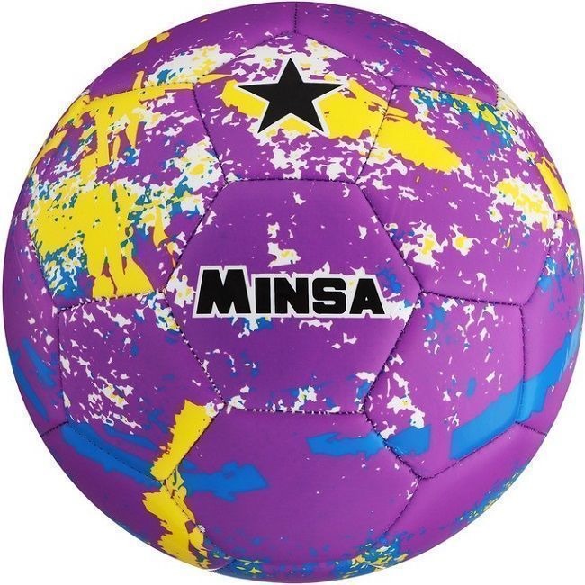Мяч футбольный MINSA, PU, машинная сшивка, 32 панели, размер 5 7393186
