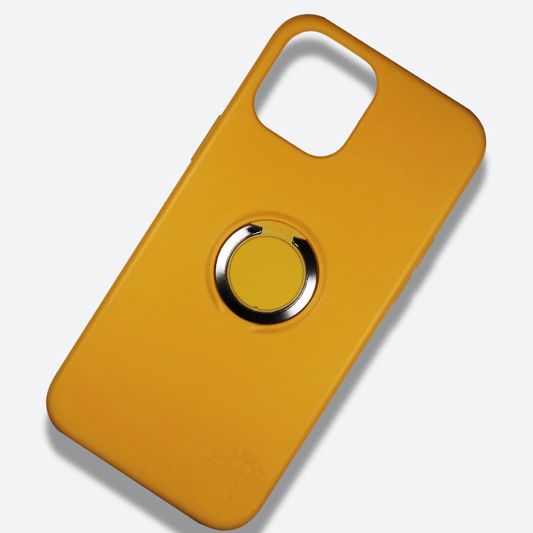 Задняя накладка ZIBELINO Soft Case для iPhone 12 Pro Max (желтый) с кольцом