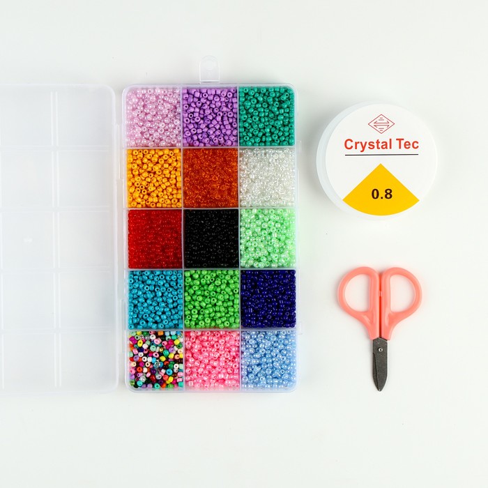 Набор для творчества, набор 15 цветов, размер 1 шт 3 мм, леска, ножницы   9474415