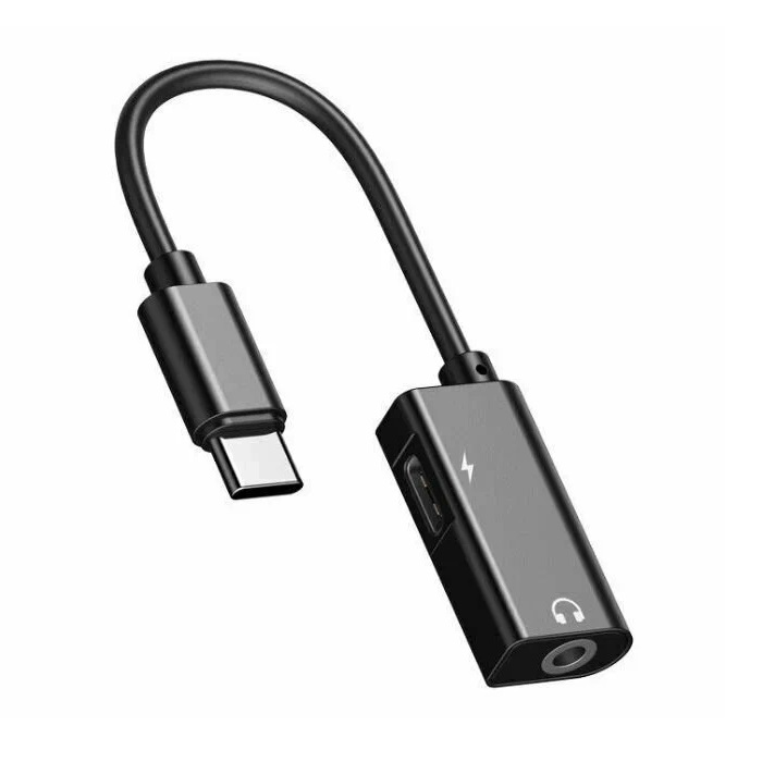 Переходник Jack 3.5 >--> Type-C MIVO MX-T1 черный