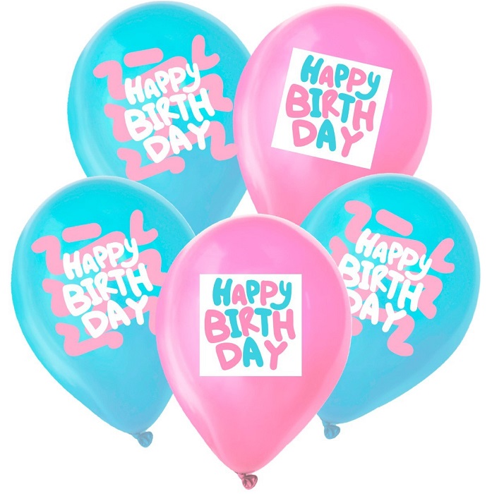 Воздушные шары латексные 12" Happy Birthday, 25 шт. 9577397