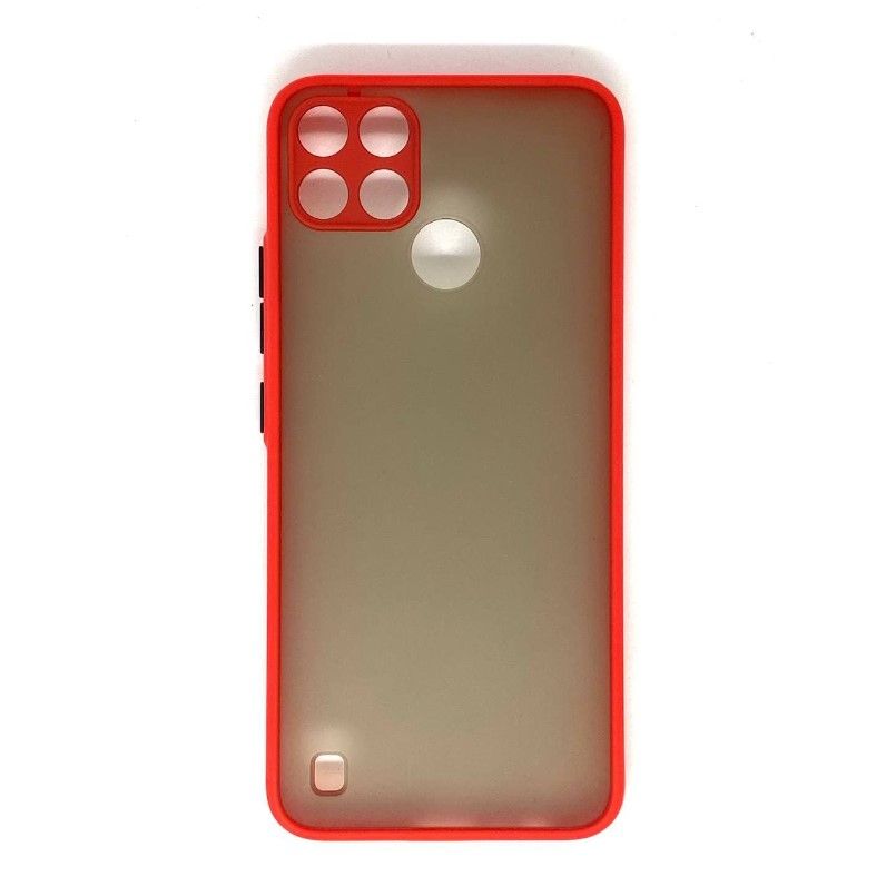Задняя накладка ZIBELINO Plastic Matte для Realme C21Y (красная окантовка)