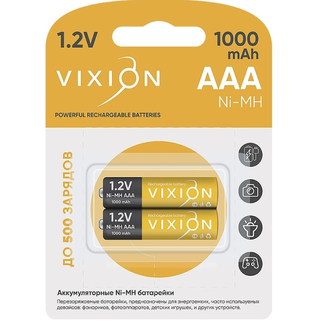 Аккумулятор VIXION R03 1000mAh BL-2