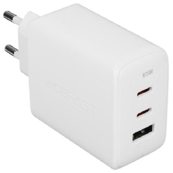 Сетевое ЗУ 1USB/2Type-C ACEFAST A41, белый, PD65Вт, QC3.0